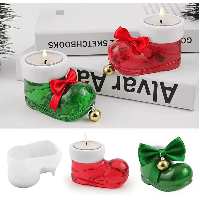 Molde bota navideña portavela 