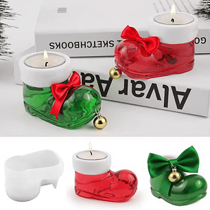 Molde bota navideña portavela resina