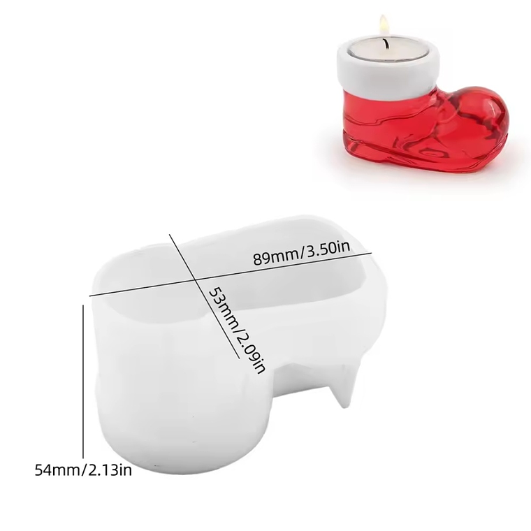 Molde bota navideña portavela resina 2