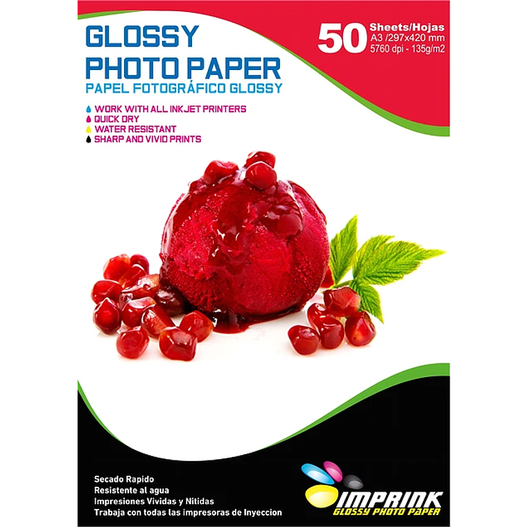 10 unidades Papel fotográfico adhesivo glossy 135 Gramos  1