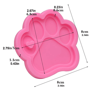 Molde resina huella mascota rosa