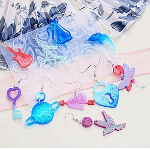 Molde silicona Mix aritos  resina