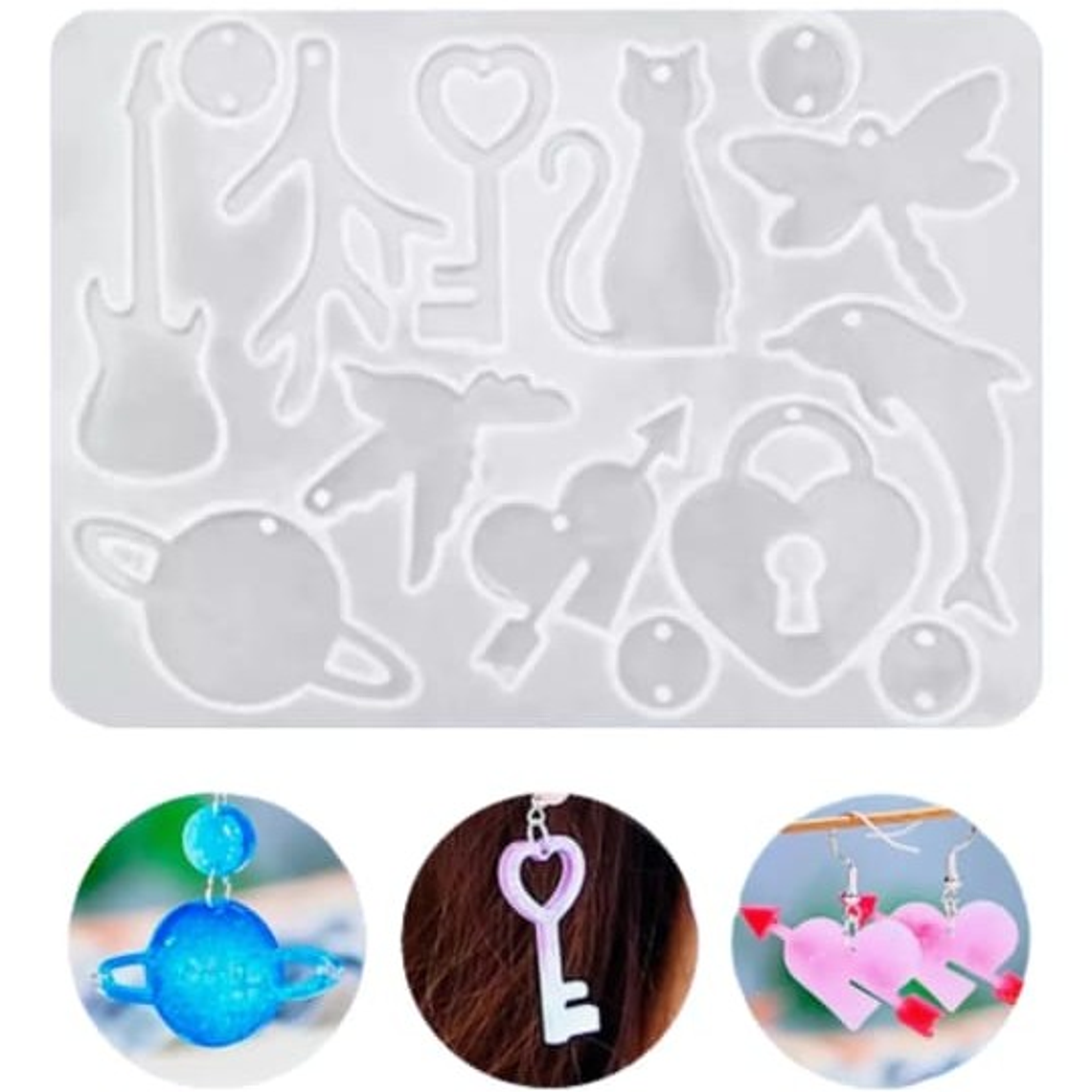 Molde silicona Mix aritos  resina 2