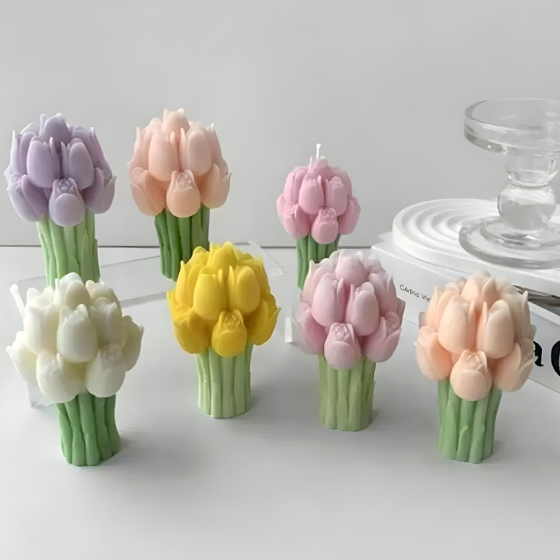 Molde de Silicona Ramo Tulipanes velas  3