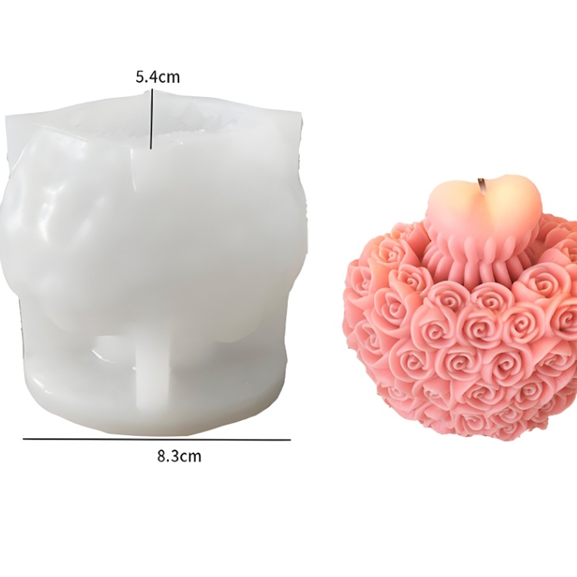 Molde Silicona Bouquet de Rosas Velas 2