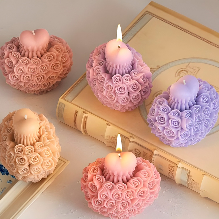 Molde Silicona Bouquet de Rosas Velas 3