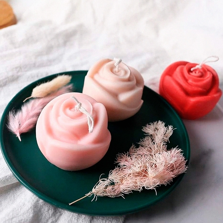 Molde de silicona Rosa para vela  1