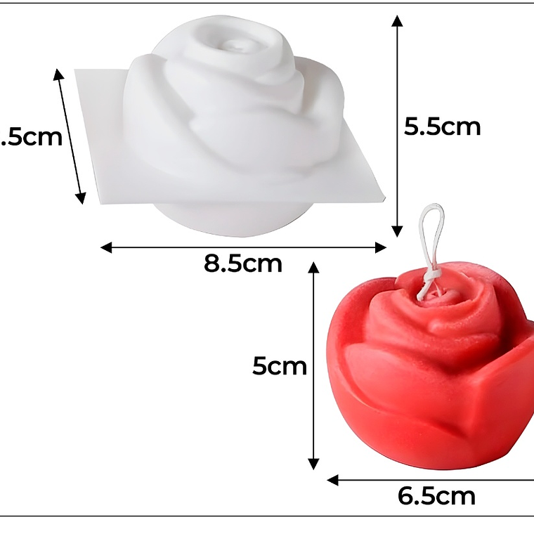 Molde de silicona Rosa para vela  3