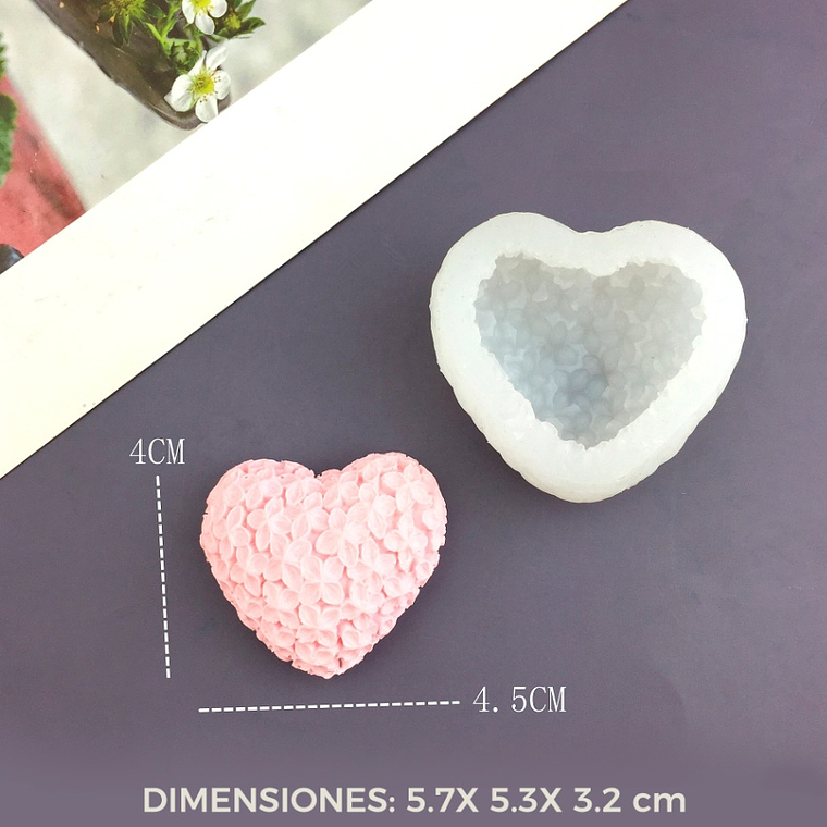 Molde silicona Corazón vela 2