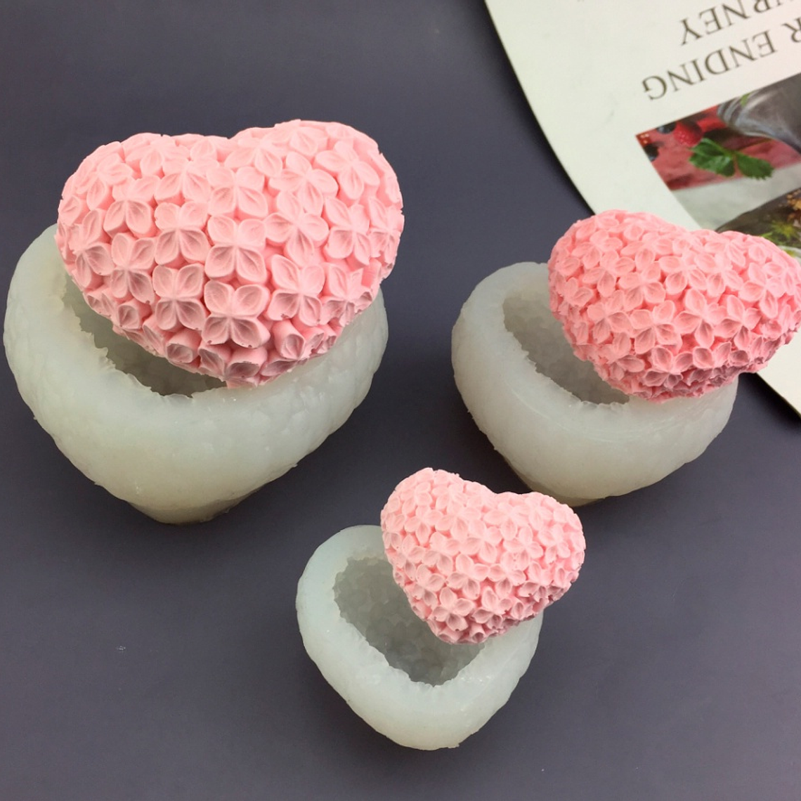 Molde silicona Corazón vela 3