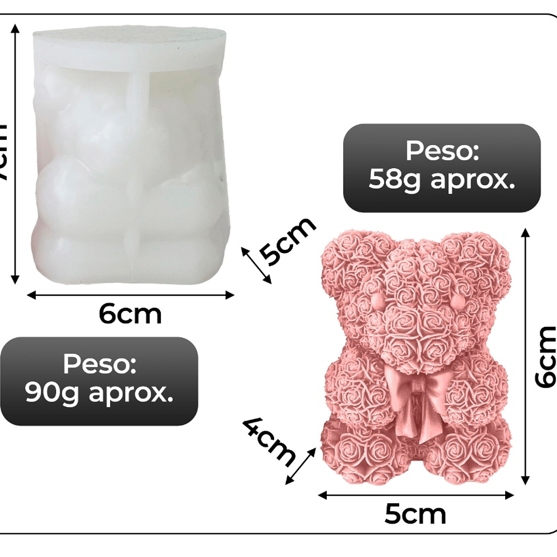 Molde silicona oso vela  2