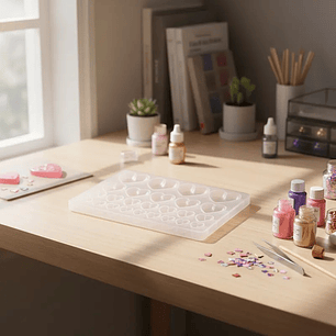 Molde para resina Corazones mix grande