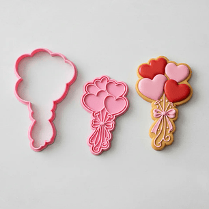 Cortador galleta globo corazones