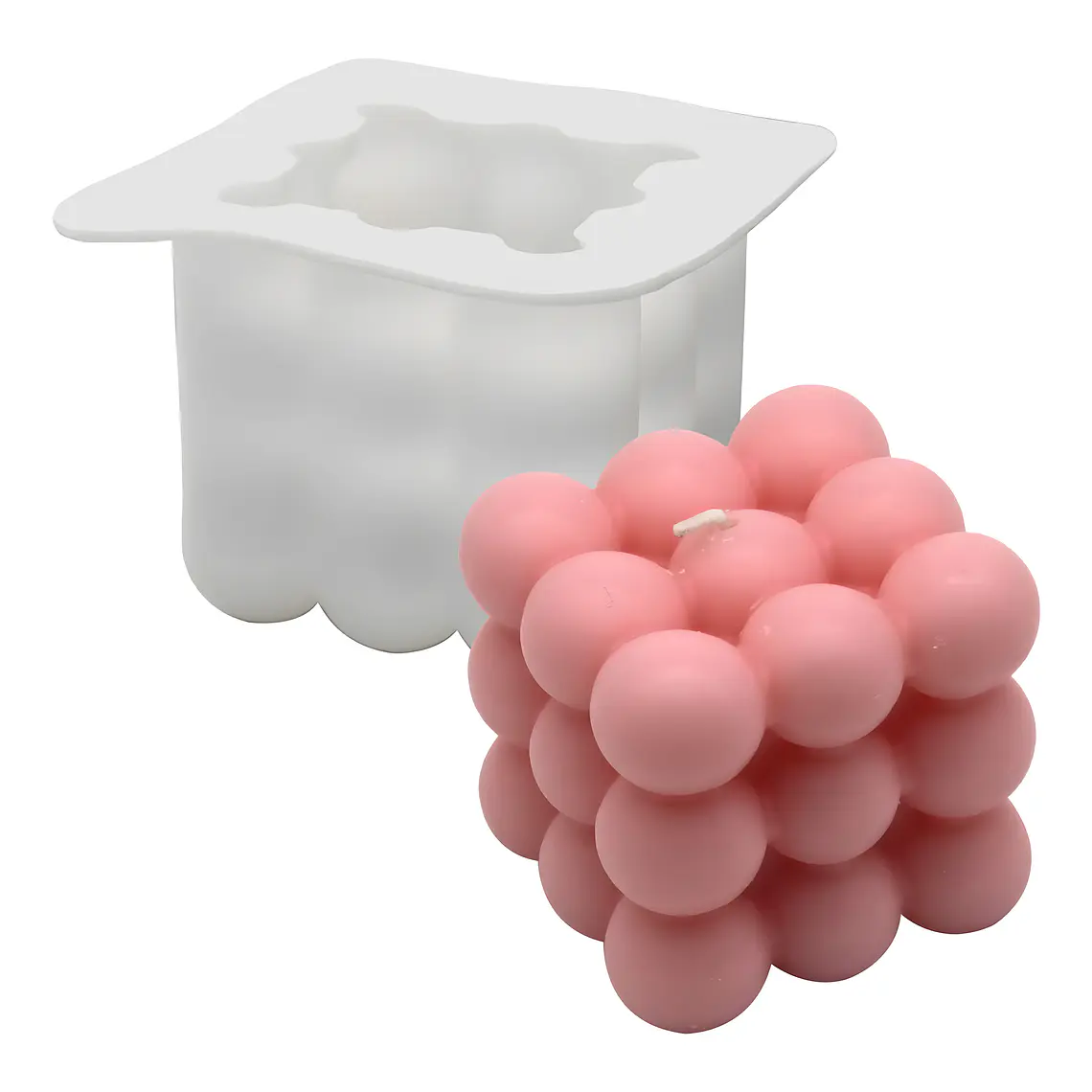 Molde De Silicona Para Velas Y Jabones Cubo Cuadrado 3d 1