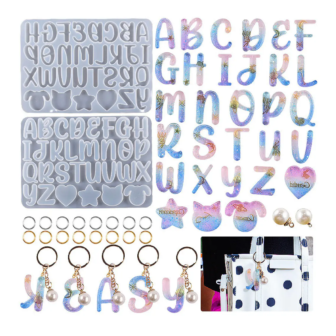 Molde De Silicona Resina Epóxica Letras Alfabeto Figuras Abecedario 1