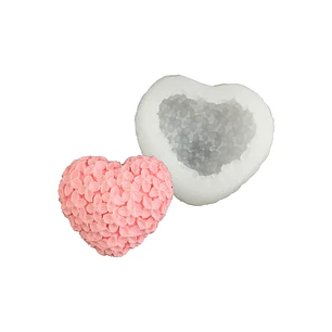 Molde de Silicona Corazon de Flor Mediano