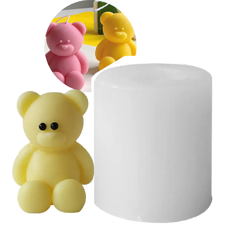 Molde De Silicona Para Vela Y Jabón Con Forma De Oso Osito 4.5x5cm 1