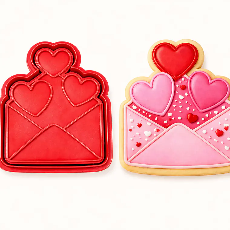 Cortador galleta + stamp carta-corazones 1