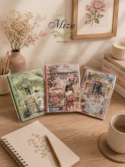 Libro de Stickers - Estética Vintage & Naturaleza