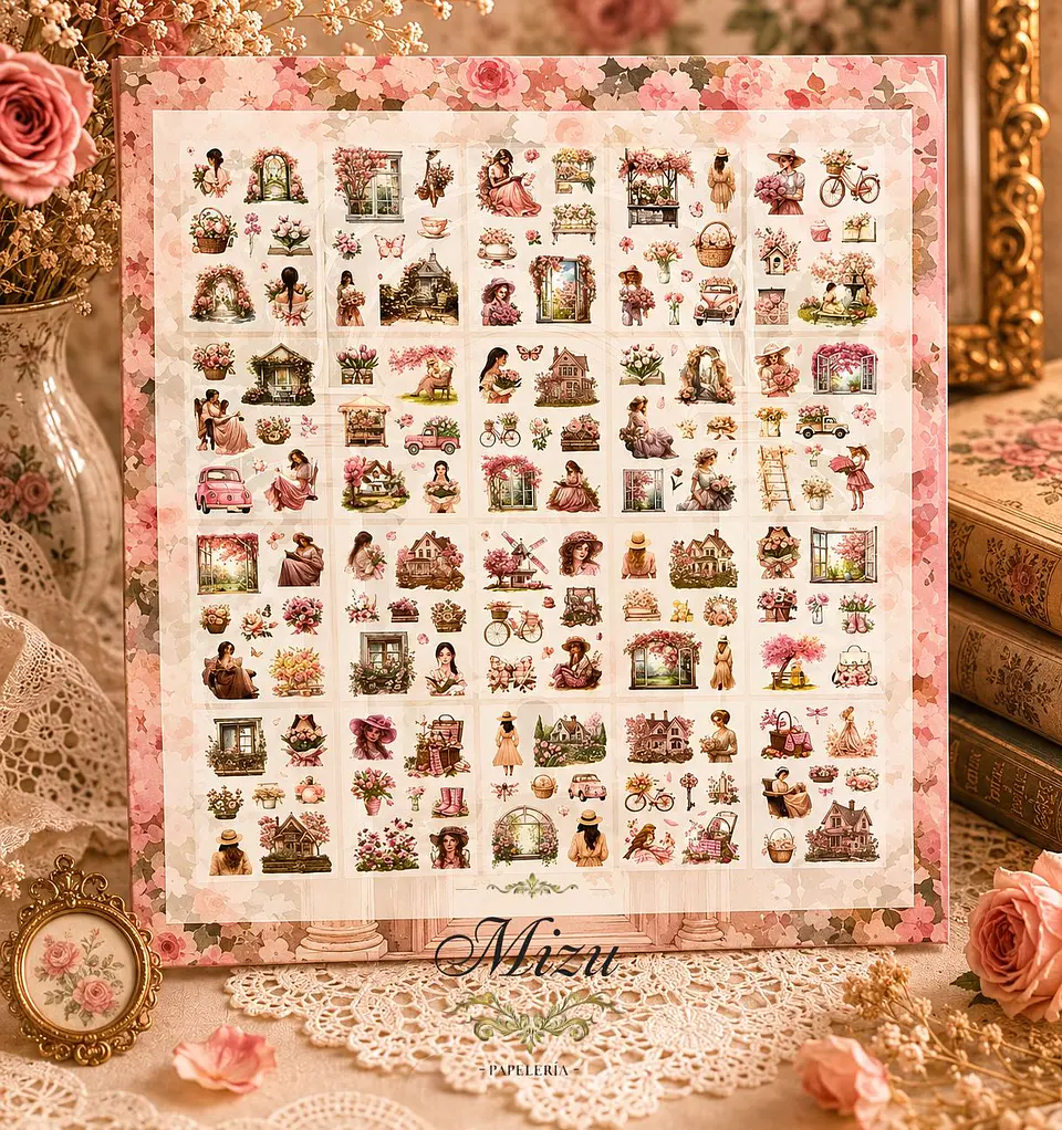 Libro de Stickers - Estética Vintage & Naturaleza 4