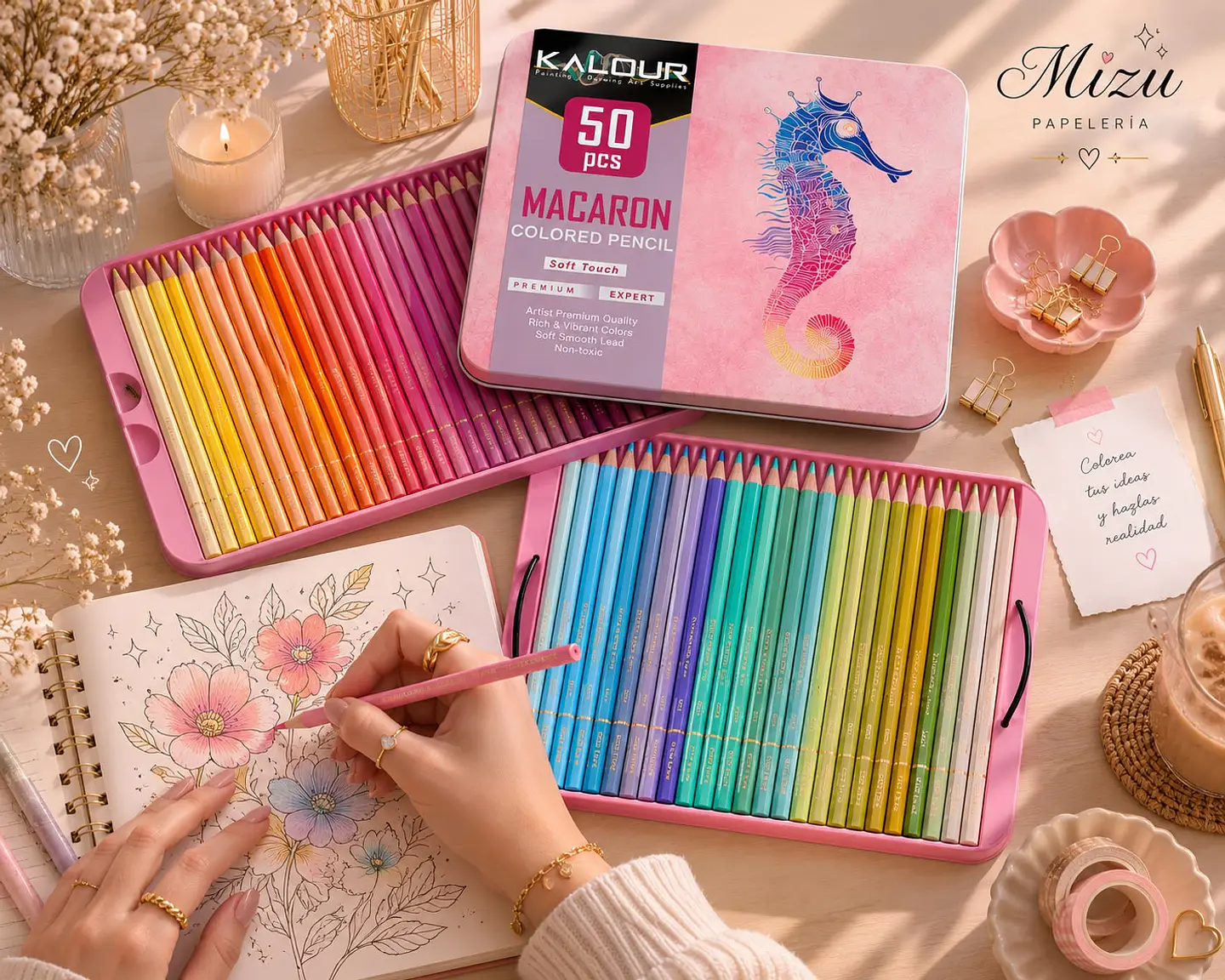 Kalour - Lápices de Colores Macaron 50 pcs 1