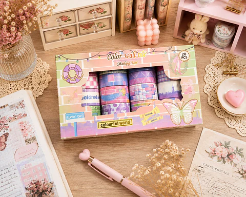 Pack Washi Tapes - Color Wall Tile 20 piezas