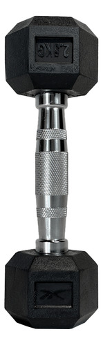 Mancuerna Hexagonal Recubierta De Goma 2.5kg Reebok Color Negro