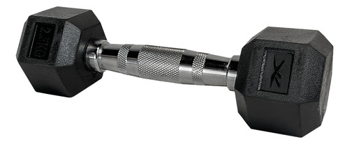 Mancuerna Hexagonal Recubierta De Goma 2.5kg Reebok Color Negro