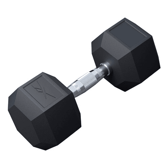 Mancuerna Hexagonal Recubierta De Goma Reebok 27,5kg Color Negro