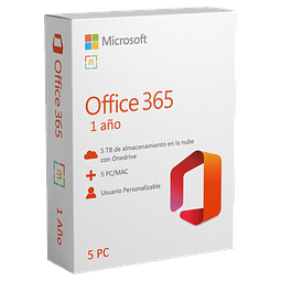 Suscripcion Office 365 5 Dispositivos PC/MAC/ANDROID 1 AÑO- PRECREADA