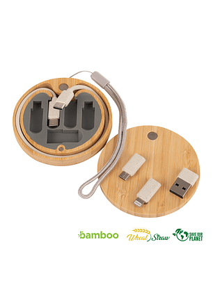 Connect Multicargador 6 en 1 de Bamboo y Trigo.
