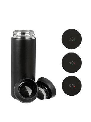 Termo doble pared de acero, con termómetro digital 