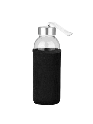 Botella de Vidrio Silica con funda de Neopreno 440cc