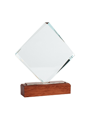 Trofeo Galvano de Madera y Cristal 