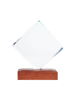 Trofeo Galvano de Madera y Cristal 