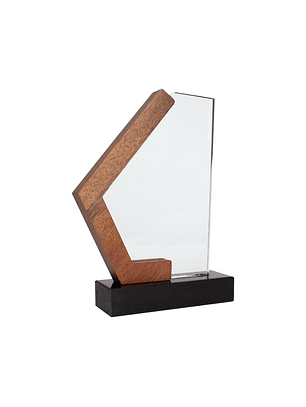 Trofeo Galvano de Madera, Mármol y Cristal 