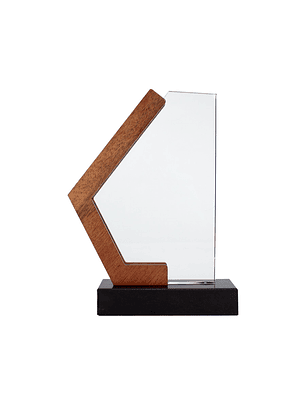 Trofeo Galvano de Madera, Mármol y Cristal 