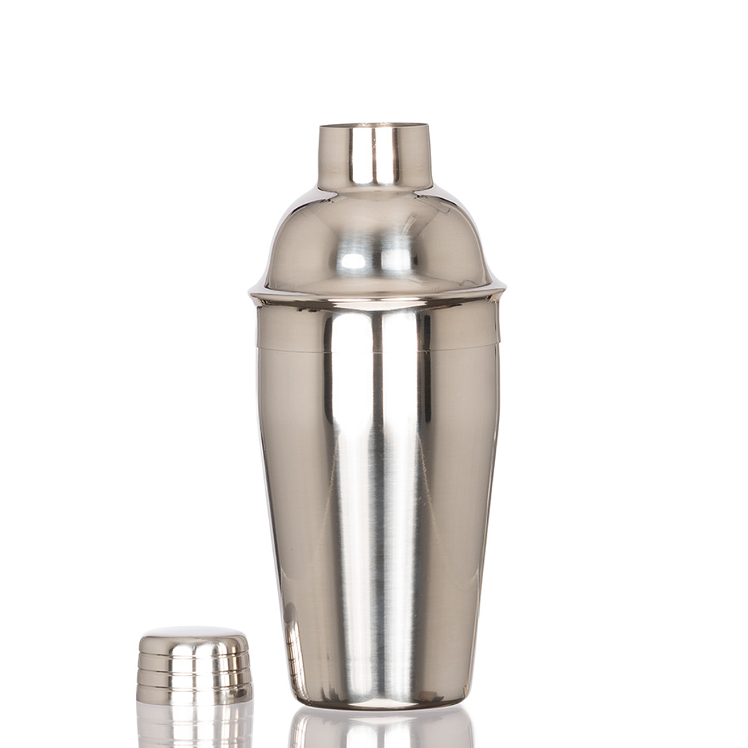 Coctelera metálica plateada 