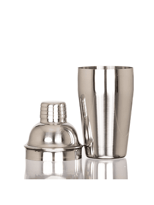 Coctelera metálica plateada 