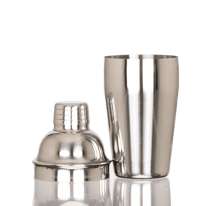 Coctelera metálica plateada 