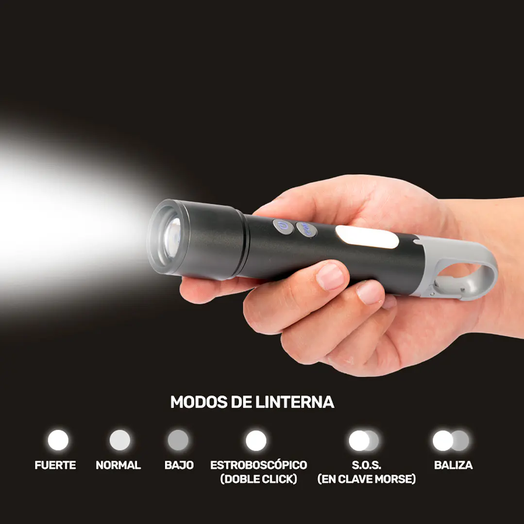 USB Linterna Táctica y lámpara recargable 