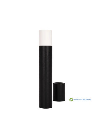 Tubo Porta-Lápiz o Bolígrafo, en cartón forrado negro.