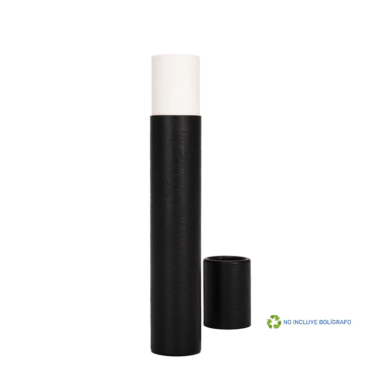 Tubo Porta-Lápiz o Bolígrafo, en cartón forrado negro. 1