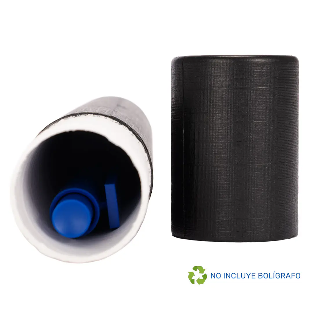 Tubo Porta-Lápiz o Bolígrafo, en cartón forrado negro. 4