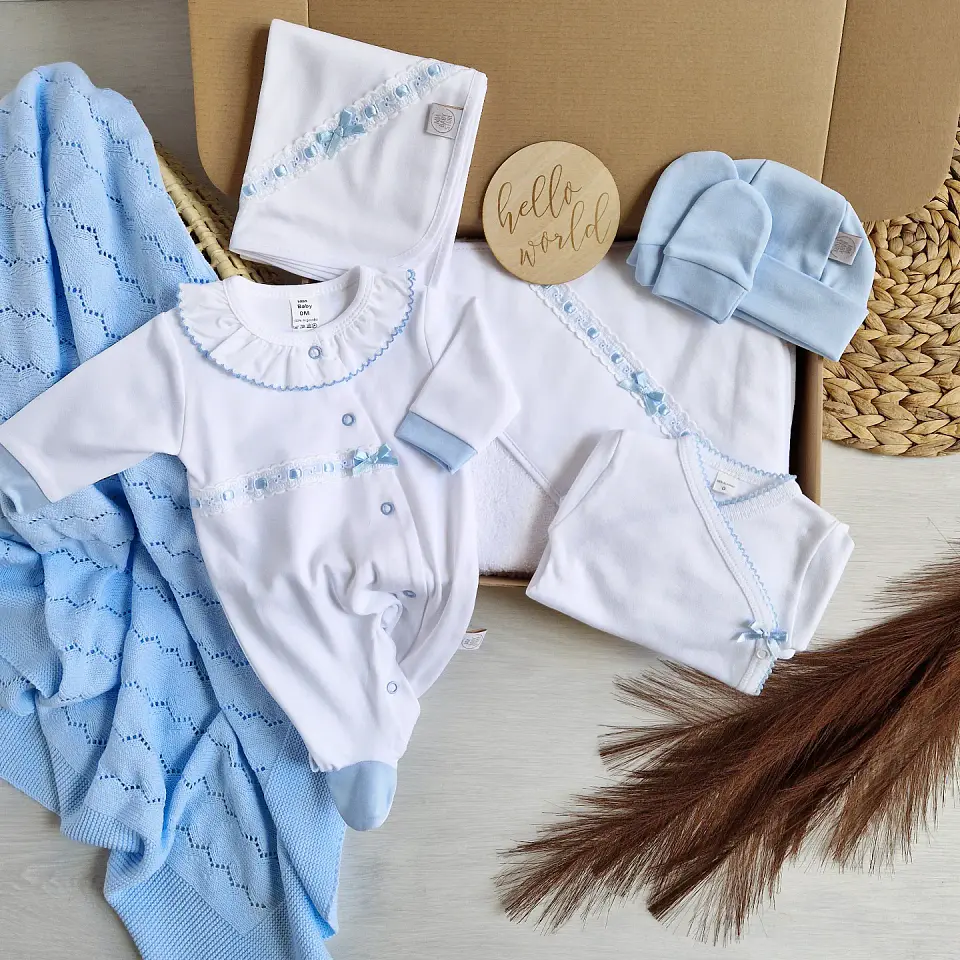 Kit Hello World Azul em algodão  2