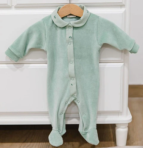 Babygrow de veludo Organic Green 6M