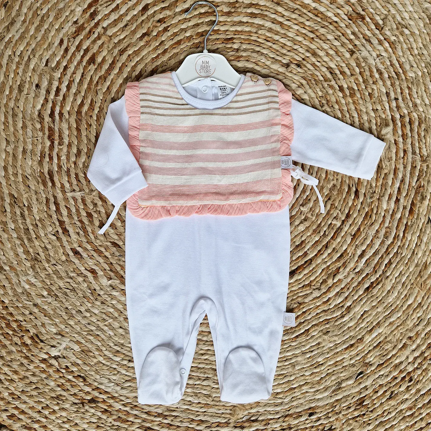 Babygrow de algodão com bibe 6