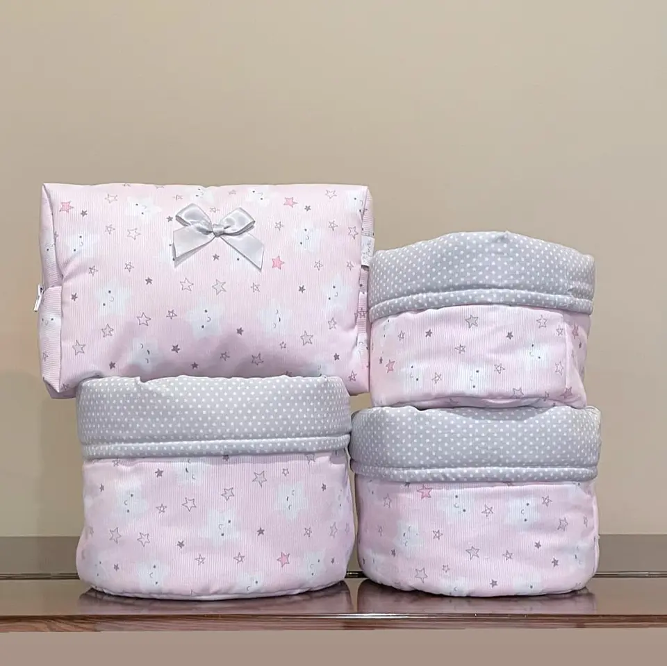 Conjunto de cestos de higiene e necessaire 4