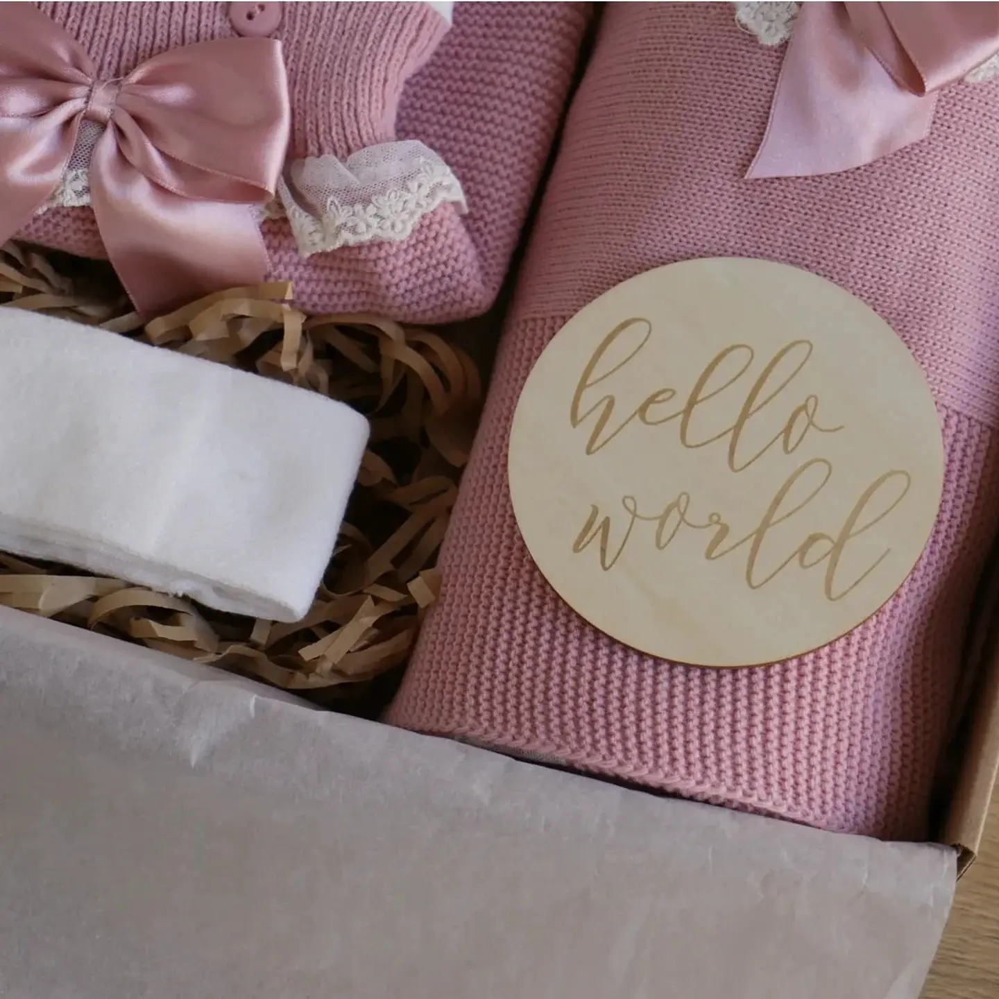 Kit Hello World Rosa Velho com laço 3