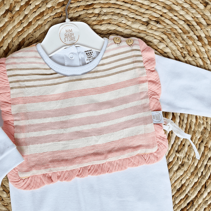 Babygrow de veludo com bibe Panama Rosa 2